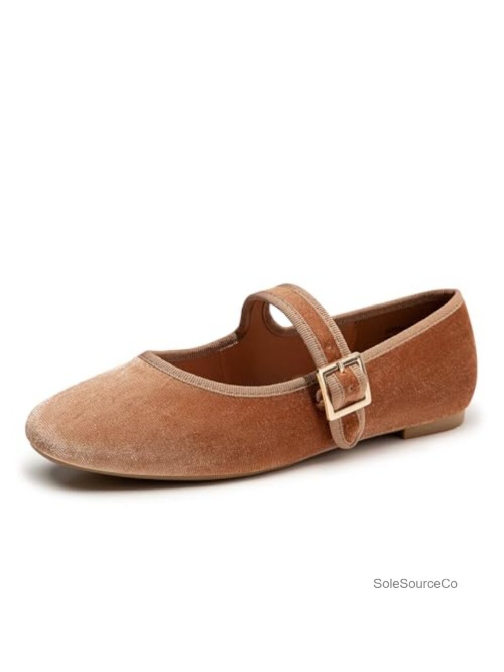 Velvet Mary Jane Ballet Flats Comfortable Dress Shoes